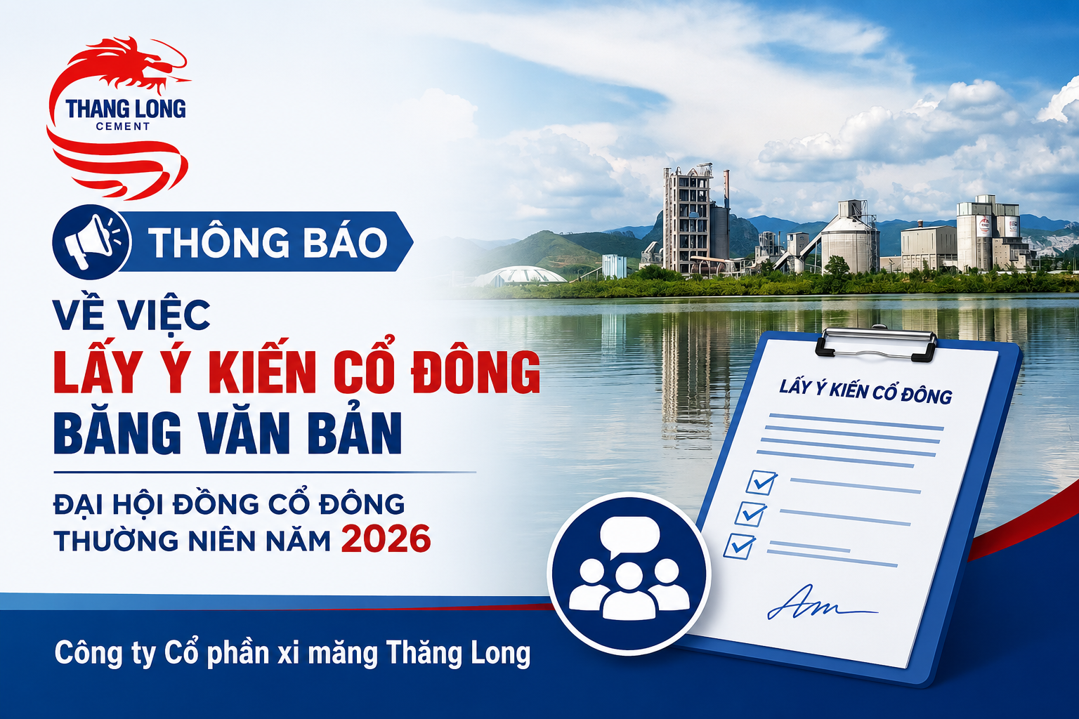 THÔNG BÁO VỀ VIỆC LẤY Ý KIẾN CỔ ĐÔNG BẰNG VĂN BẢN